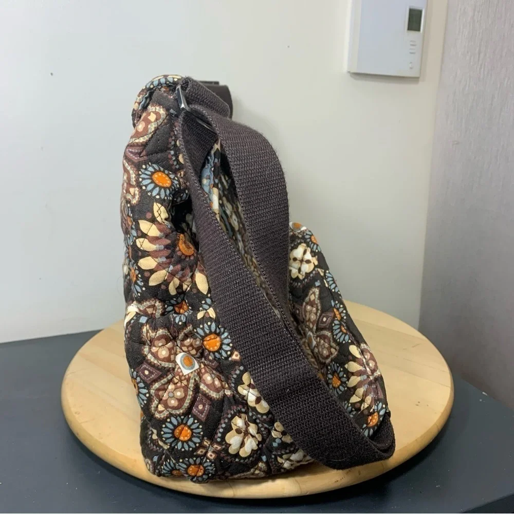 Vera Bradley Crossbody Baby Diaper Messenger Floral Travel Bag Brown Ajust Strap - Picture 3 of 13